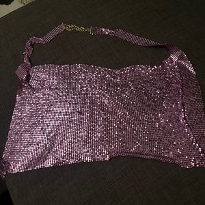 Purple chain mail crop top